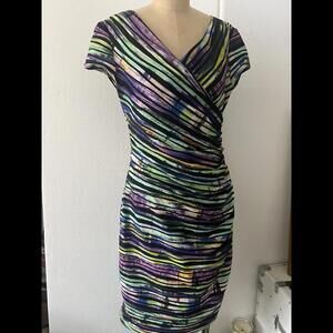 Joseph Ribkoff Vintage Multi Color Dress Size 12